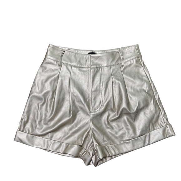Generation Love New York Gold Metallic Vegan Leather Shorts Women's Size Small - Picture 1 of 7